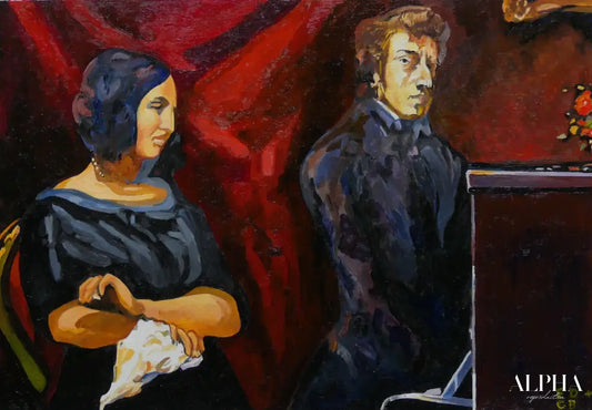 George Sand et Frédéric Chopin - Eugène Delacroix - Reproductions de tableaux et peintures haut de gamme