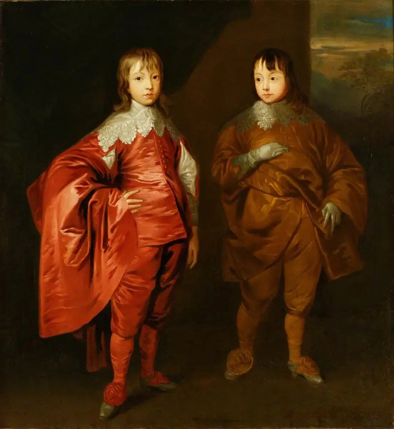 George Villiers (1628–1687), Buckingham Dükü 2. Earl, kardeşi Lord Francis Villiers (1629–1648) ile - Antoine van Dyck
