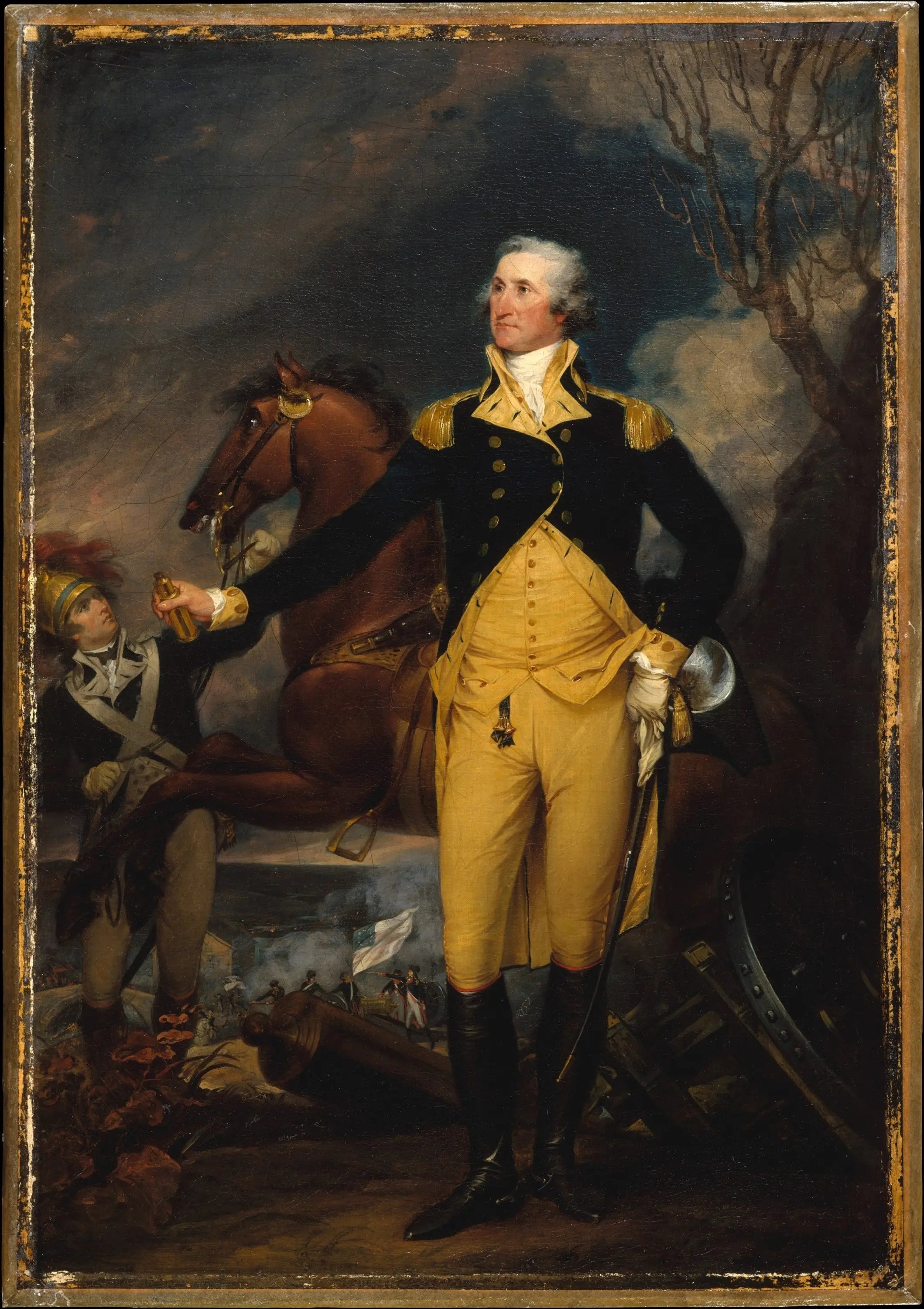 George Washington avant la bataille de Trenton - John Trumbull image 1 copie peinte à la main à l’huile