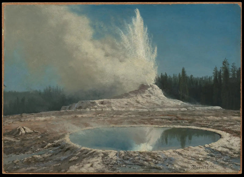Geyser, Yellowstone Parkı - Albert Bierstadt
