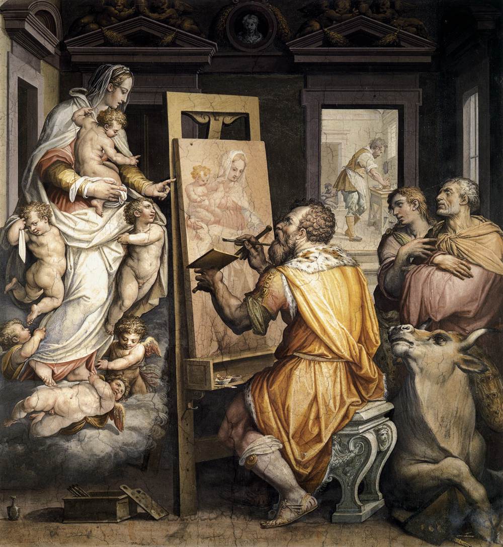 Saint Luc peignant la Vierge - Giorgio Vasari