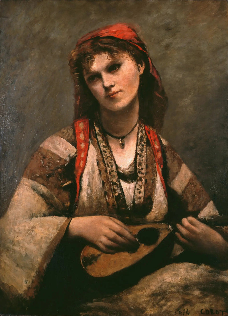 Gitane mandolinli - Jean-Baptiste Camille Corot