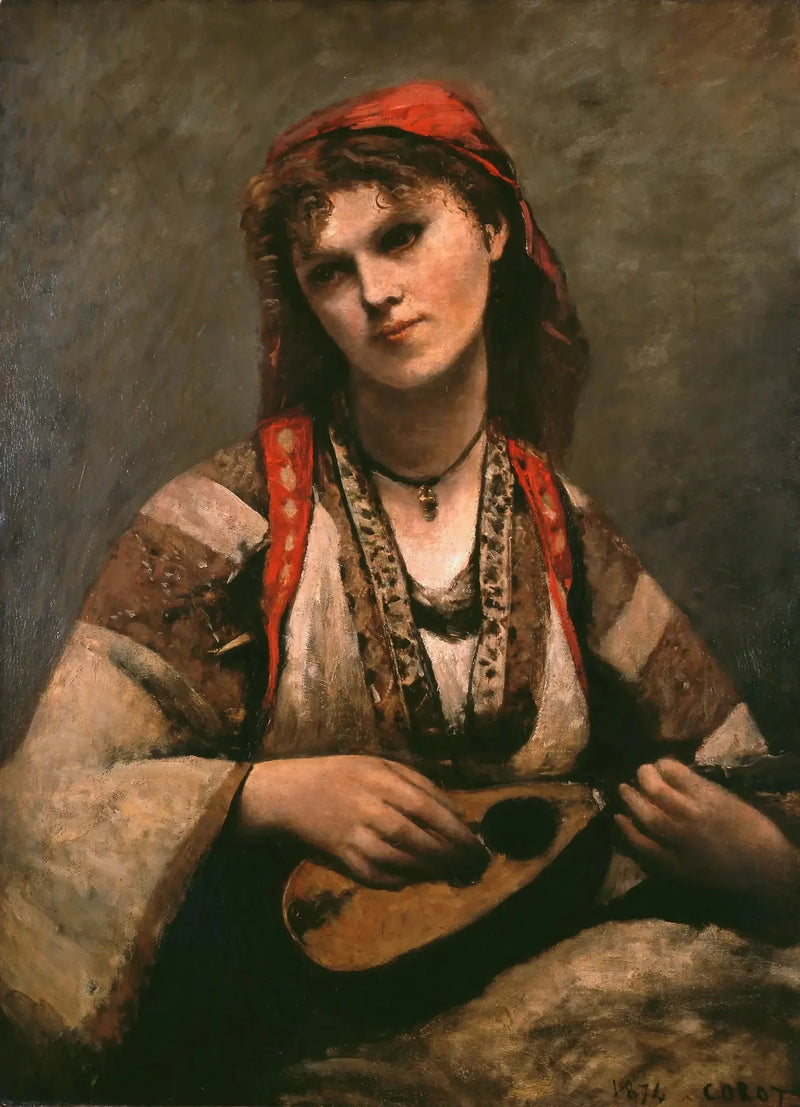 Gitane mandolinli - Jean-Baptiste Camille Corot