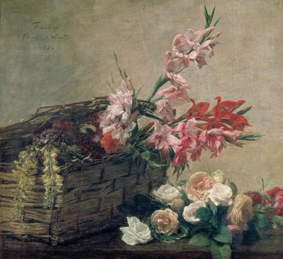 Glayoller ve güller - Henri Fantin-Latour