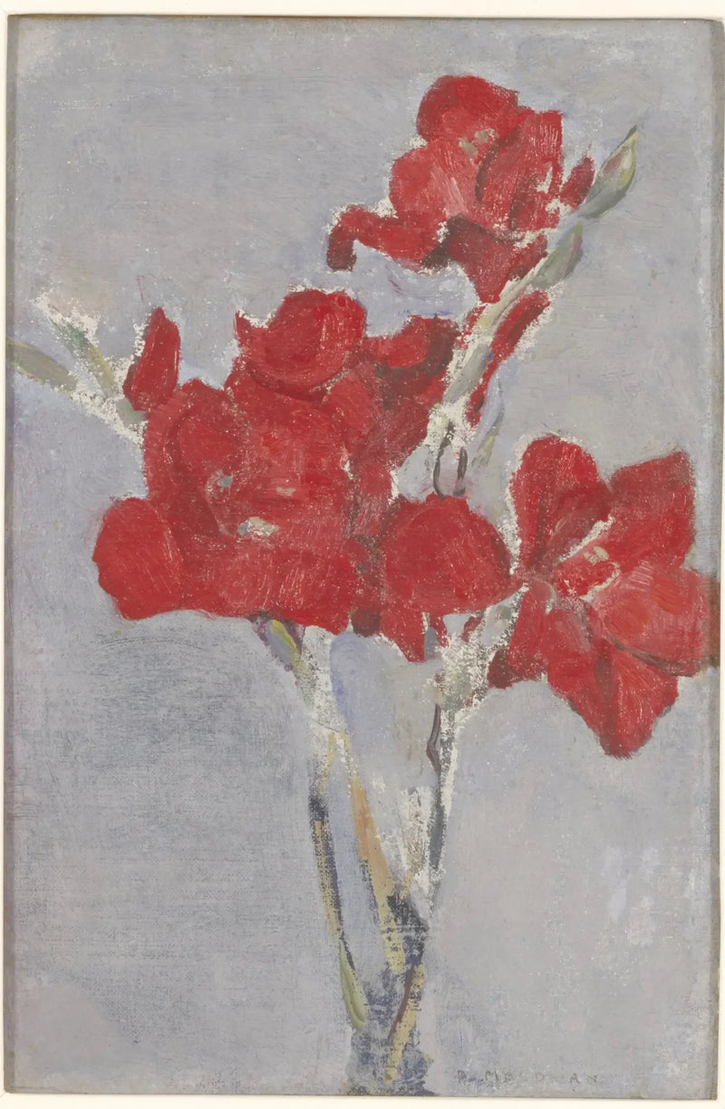 Kırmızı Süsenler - Piet Mondrian