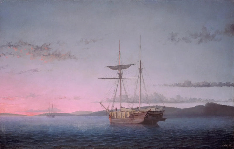 Penobscot Körfezi'nde Akşam Orman Yelkenlileri - Fitz Henry Lane