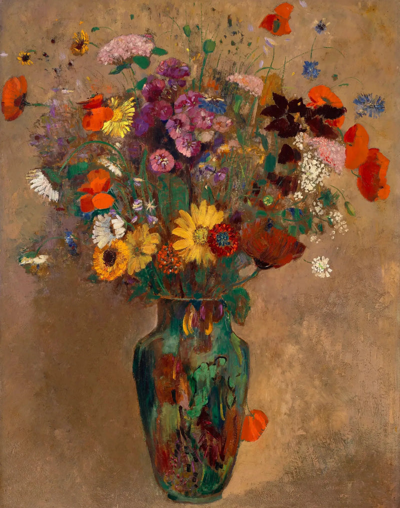Çiçekler Tarlası Büyük Buketi - Odilon Redon