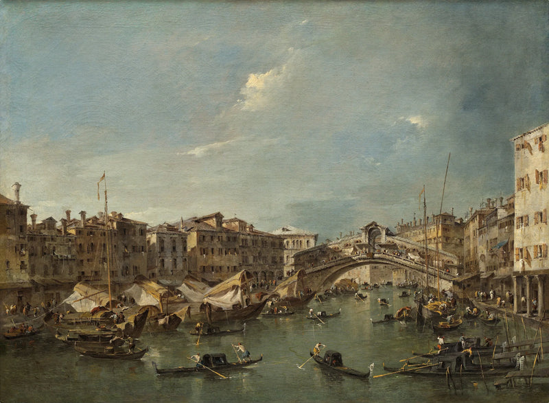 Grand Kanal ve Rialto Köprüsü, Venedik - Francesco Guardi