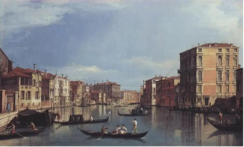 Grand Kanal doğuya doğru, Bembo Sarayı'ndan Vendramin-Calergi Sarayı'na - Canaletto