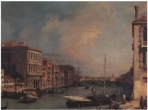 Grand Canal doğudan Campo S. Vio'dan görülen - Canaletto