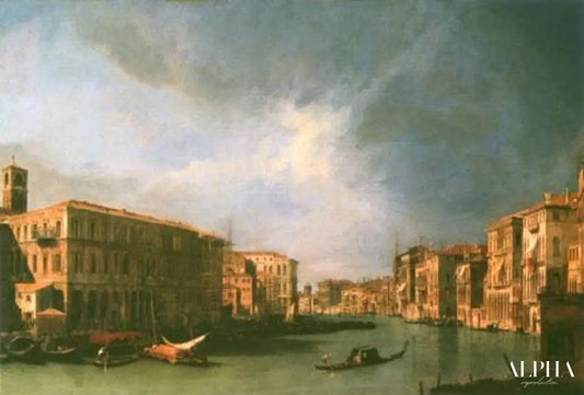 Grand canal : vue du nord depuis la proximité du pont du Rialto le - Giovanni Antonio Canal - Reproductions de tableaux et peintures haut de gamme