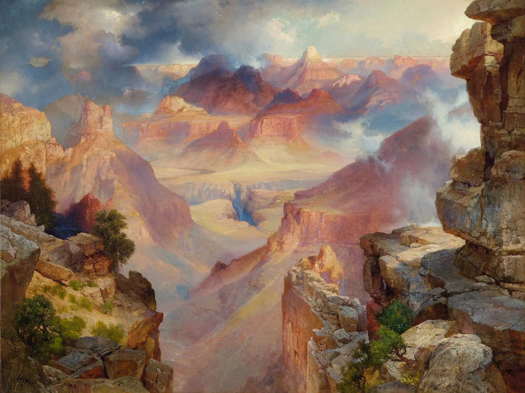 Grand Canyon de l’Arizona au coucher du soleil - Thomas Moran - Alpha Reproduction