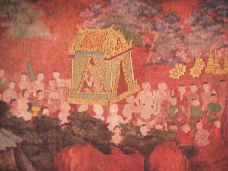 Grand panneau narratif de Wat Suwannaram - Ateliers de Wat Suwannaram