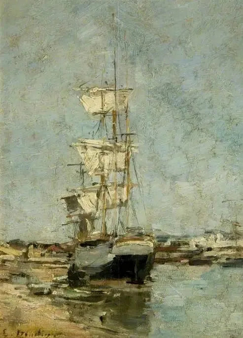 Deauville Limanı'nda Büyük Yelkenli - Eugène Boudin