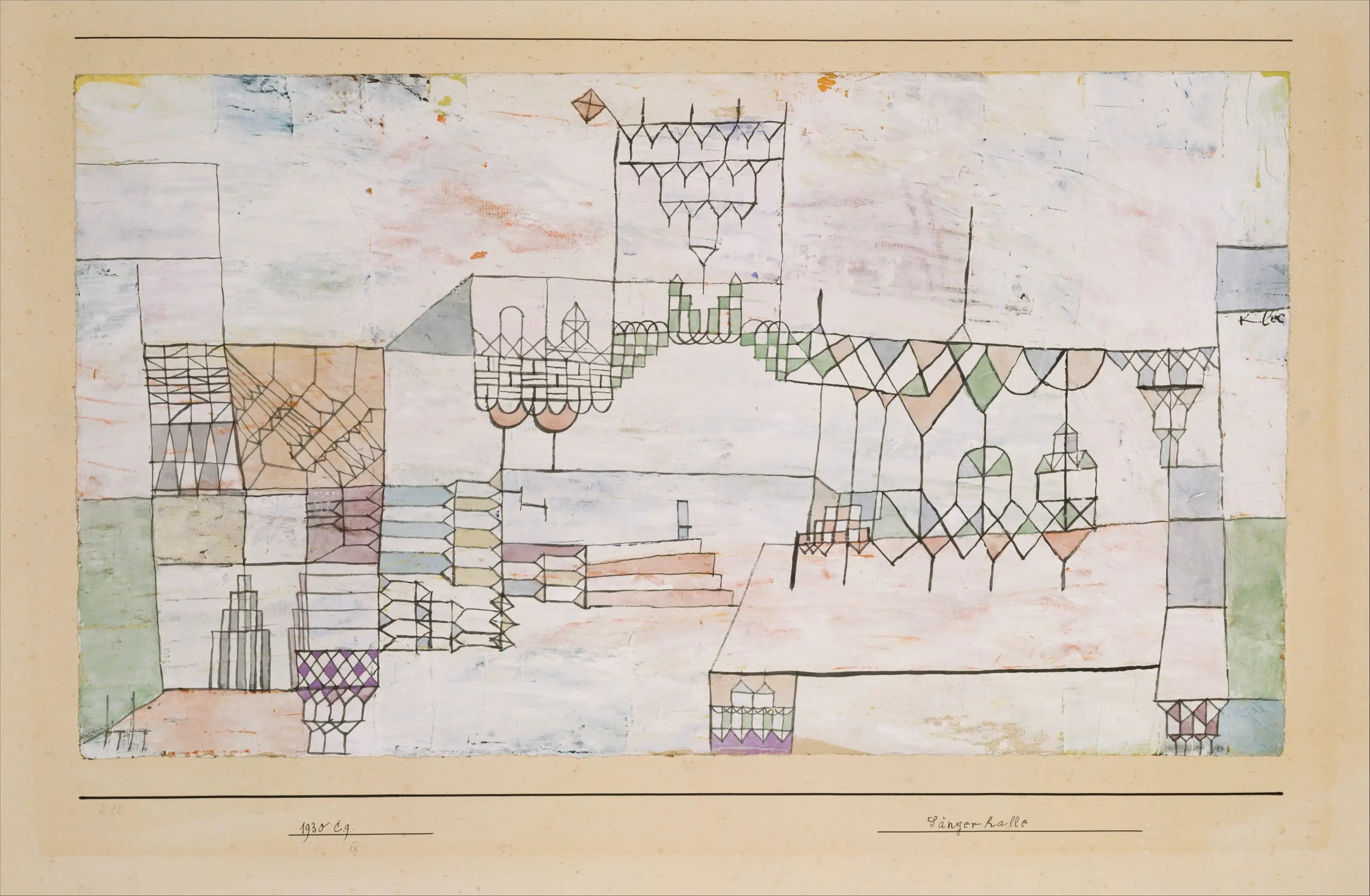 Grande Salle des Chanteurs - Paul Klee image 1 copie de tableau peinte à la main