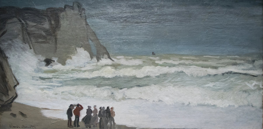 W127 Étretat'ta büyük denizler - Claude Monet