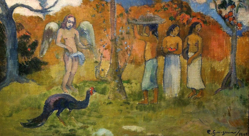 Bir Melek ile Grup - Paul Gauguin