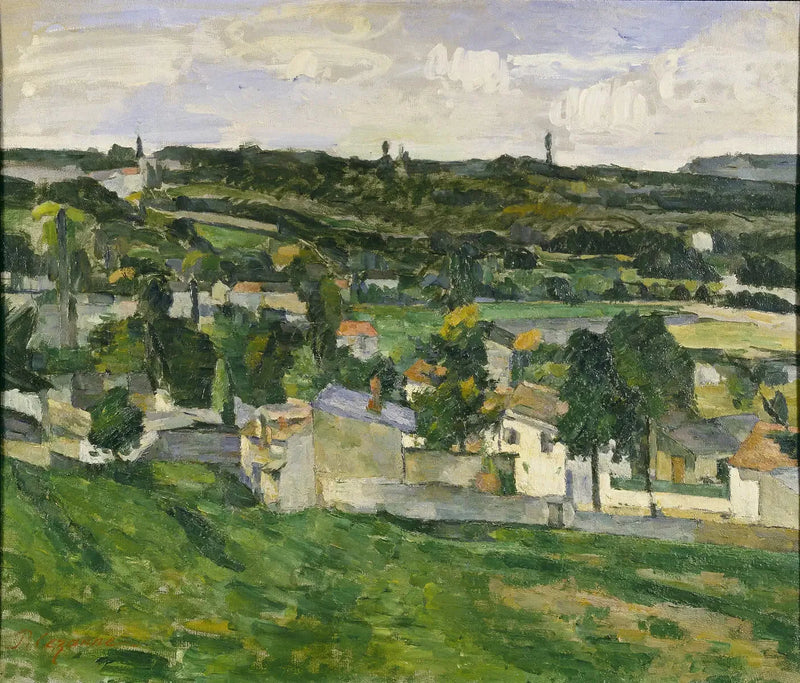 Ev grubu, Île de France manzarası - Paul Cézanne