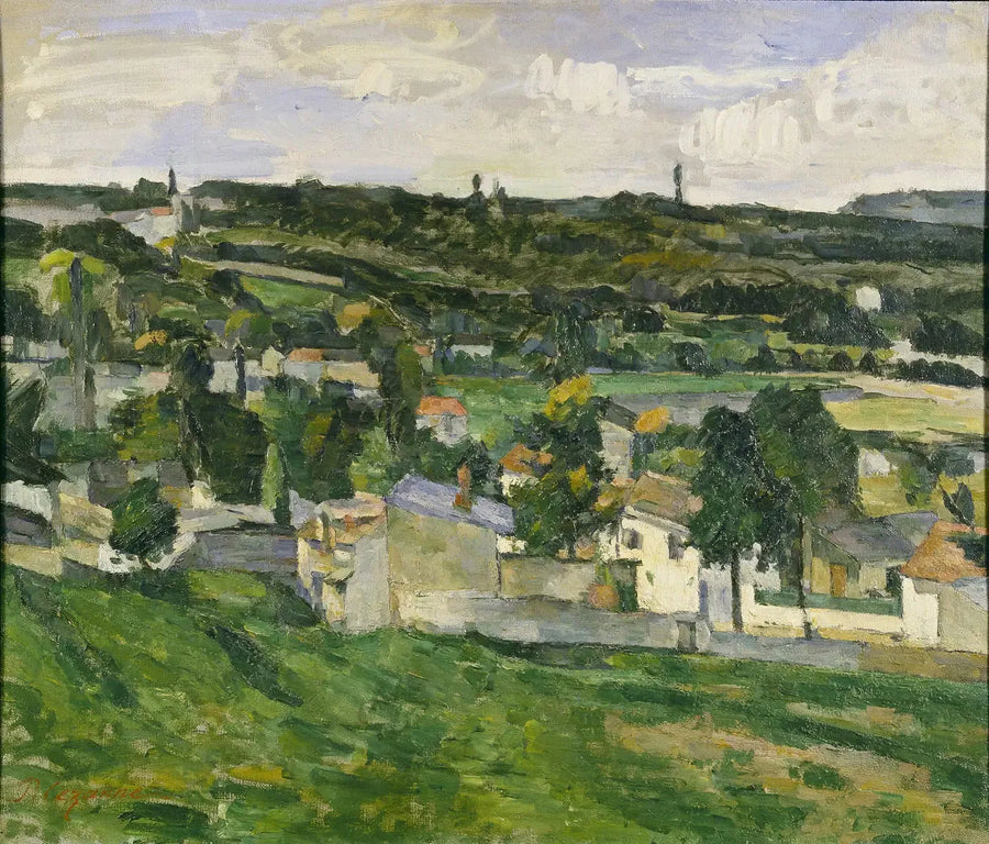 Ev grubu, Île de France manzarası - Paul Cézanne