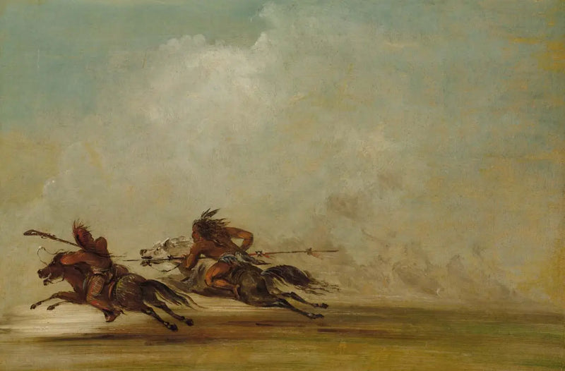 George Catlin - Tam hızda Osage atan Comanche savaşçısı
