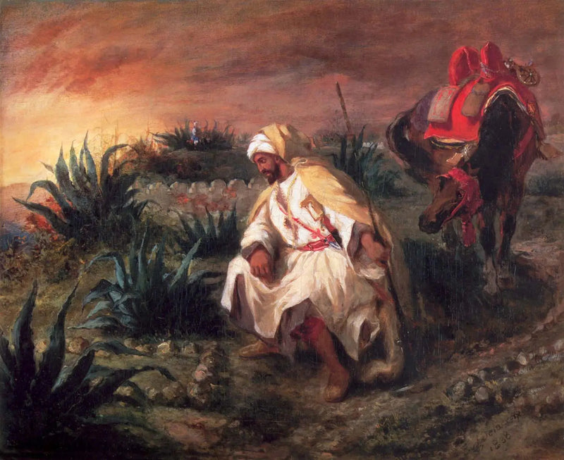 Bir Mezarın Yanında Savaşçı - Eugène Delacroix