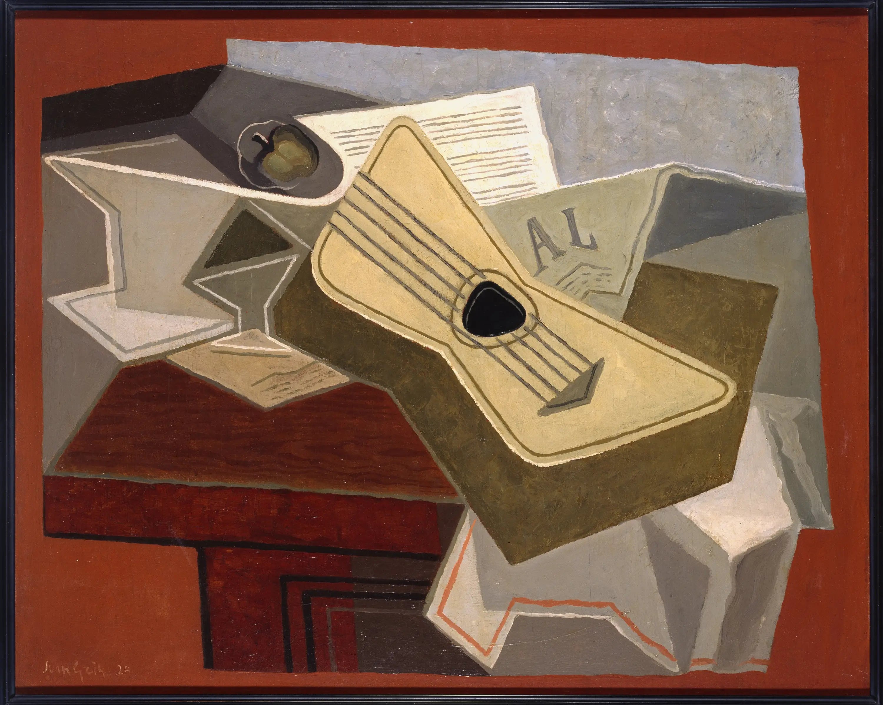 Guitare et journal - Juan Gris - Alpha Reproduction