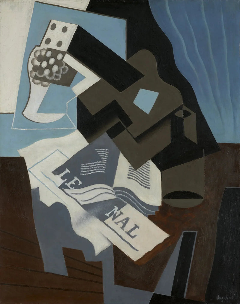Gitar, kitap ve gazete - Juan Gris