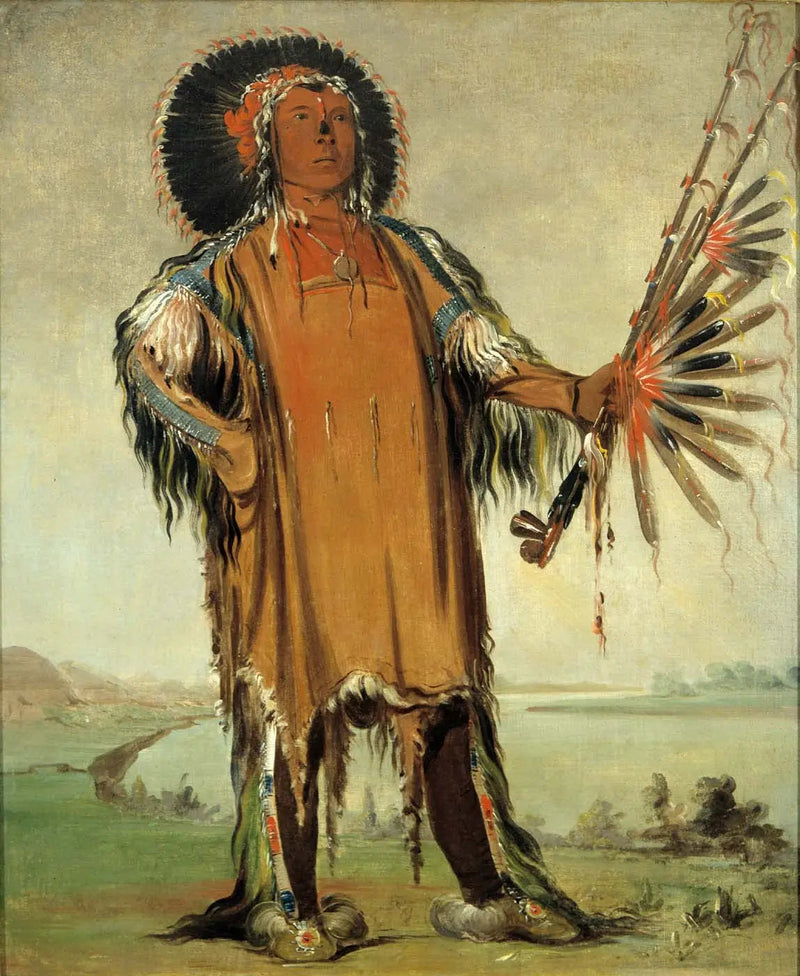 Ha-na-tá-nu-maúk, kurtların lideri, kabilelerin en yüksek şefi - George Catlin