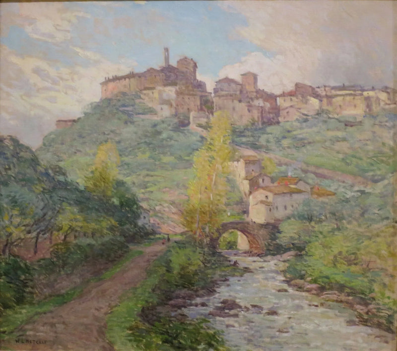 Tepe yamacında konutlar, Pelago, İtalya - Willard Metcalf