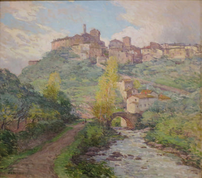 Habitations à flanc de colline Pelago Italie - Willard Metcalf - Alpha Reproduction