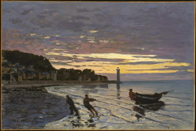 Honfleur W37'de bir tekneye selam vermek - Claude Monet