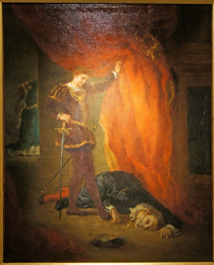 Hamlet, Polonius'un Cesedi Önünde - Eugène Delacroix