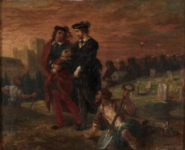 Hamlet ve Horatio Mezarlıkta - Eugène Delacroix