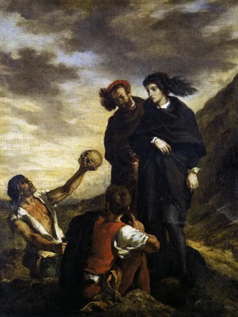 Hamlet ve Horatio Mezarlıkta - Eugène Delacroix