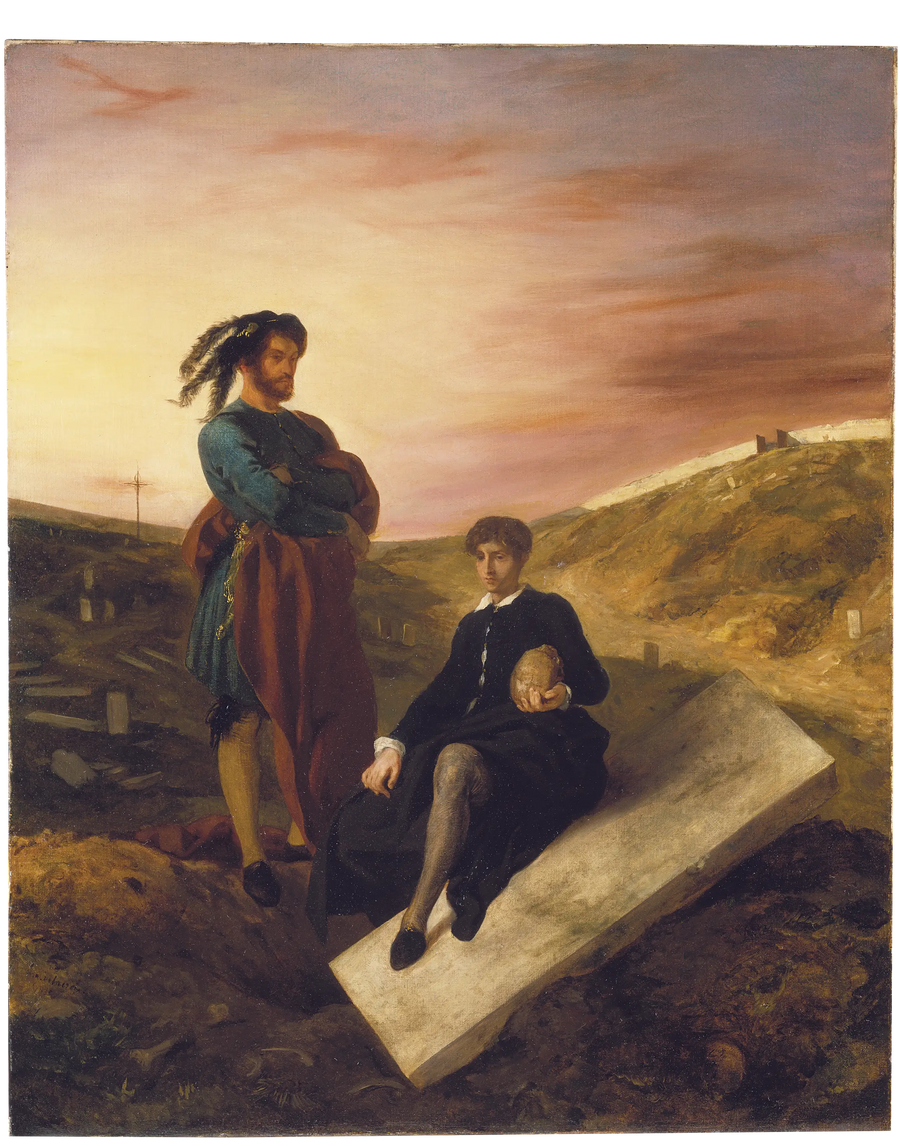 Hamlet ve Horatio Mezarlıkta - Eugène Delacroix