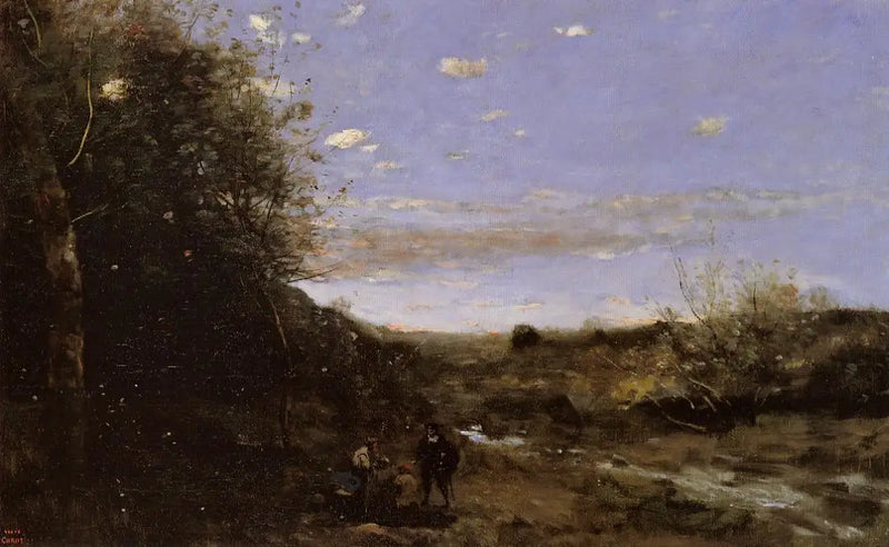 Hamlet ve mezar kazıcı - Jean-Baptiste Camille Corot