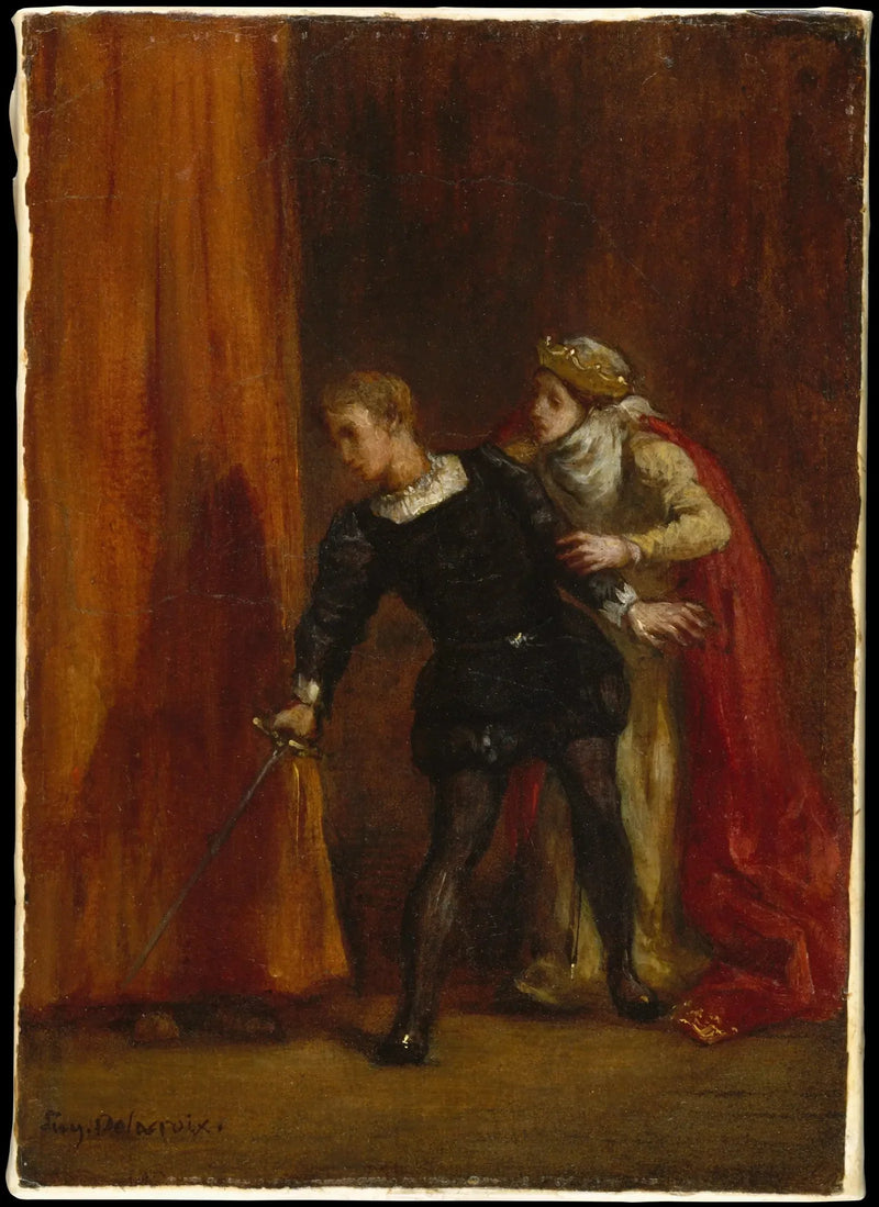 Hamlet ve Annesi - Eugène Delacroix