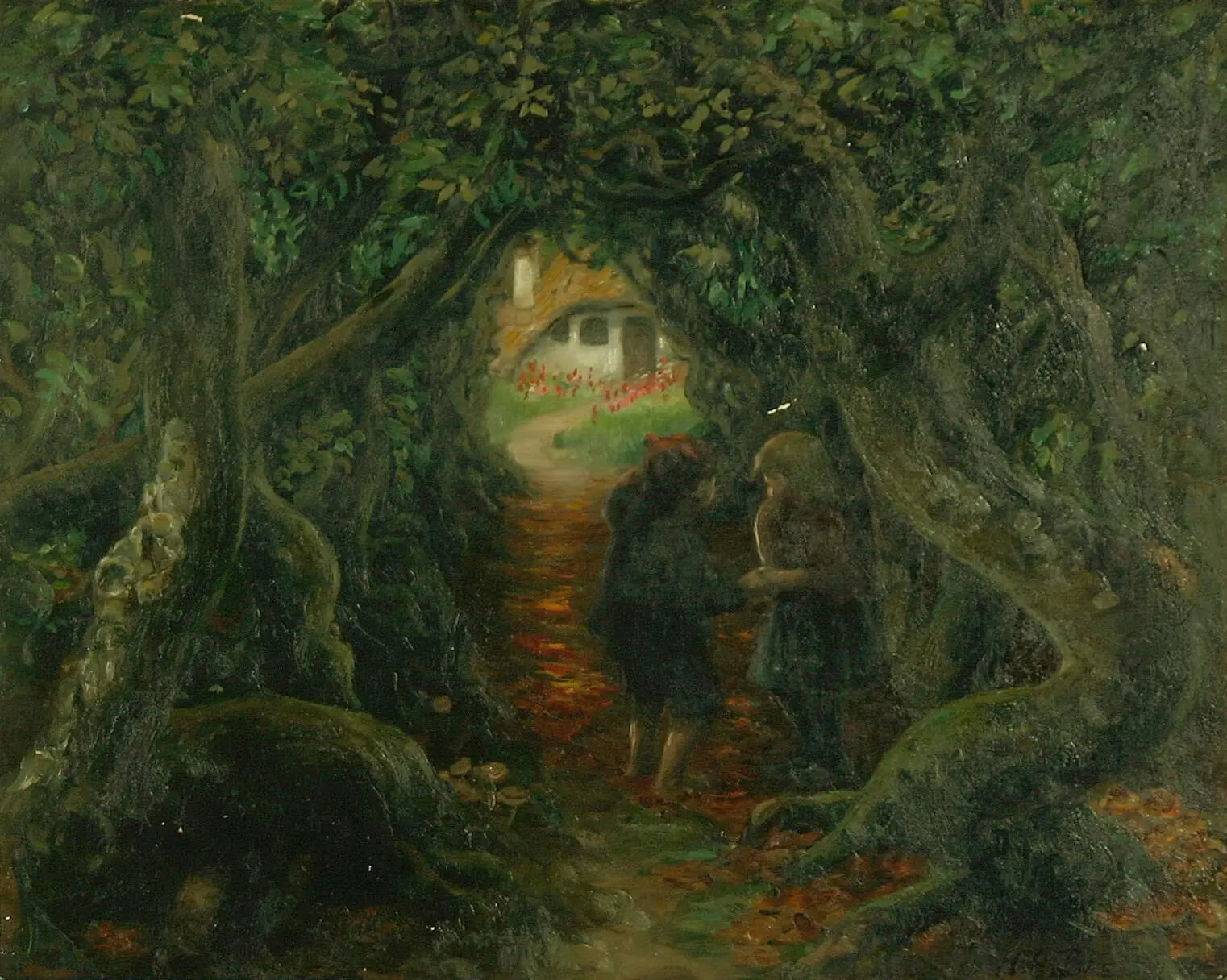 Hansel et Gretel chez la sorcière. - H. A. Brendekilde - Alpha Reproduction