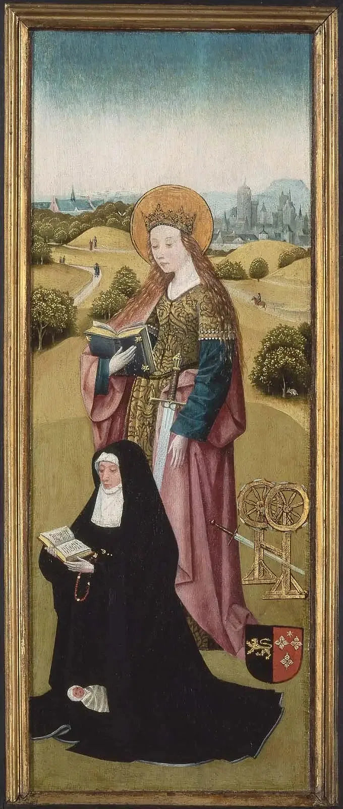 Heilwich van der Rullen ve Kızları ile Kutsal Maria Magdalena (dış yüz) ; Hendrixke van Langhel ve Ölü Çocuğu ile Kutsal Catherine (iç yüz) - Hieronymus Bosch