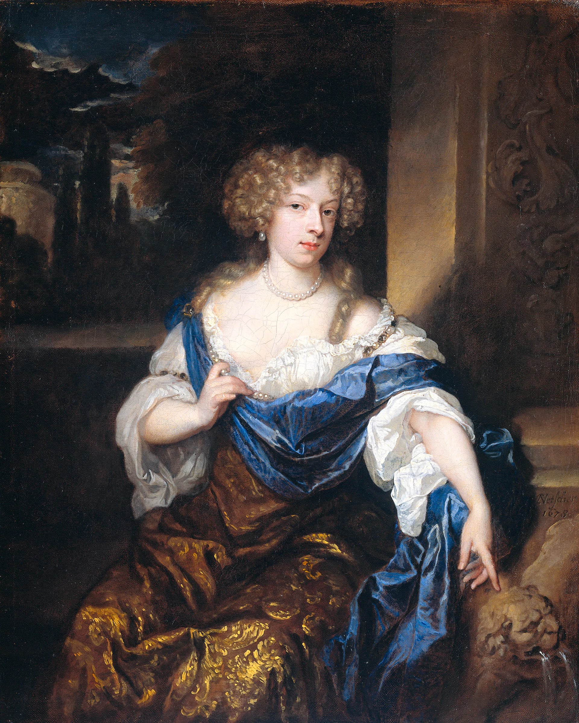 Hélène Catharina de Witte (1661-95). Épouse d'Iman Mogge, seigneur de Haamstede - Caspar Netscher