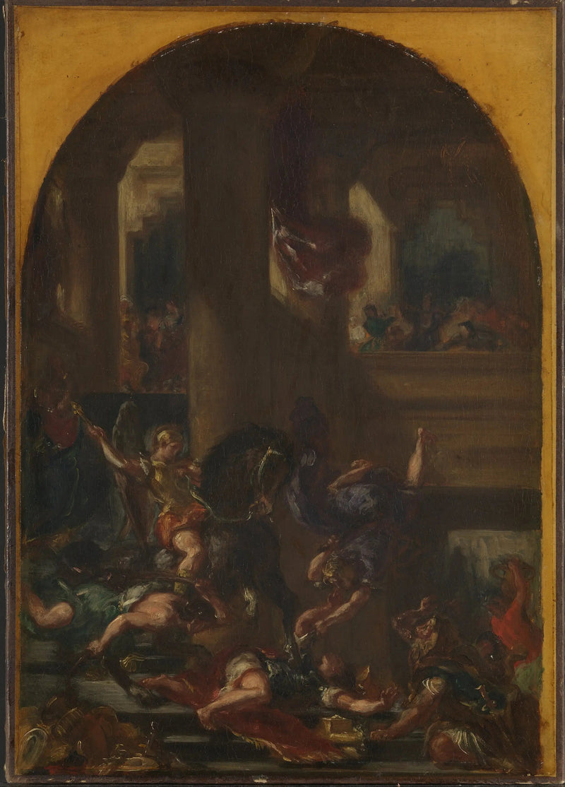 Tapınaktan kovulan Héliodore - Eugène Delacroix