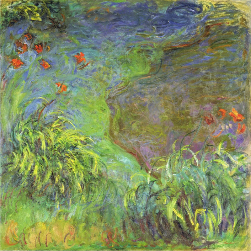 Su kenarında gündüz zambakları W1819 - Claude Monet