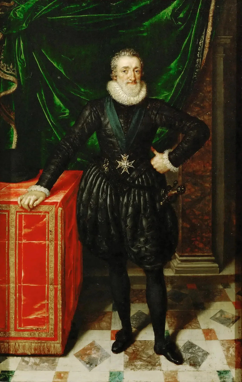 Frans Pourbus the Younger - Siyah kıyafetli Fransa Kralı Henri IV