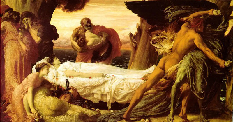 Herkül Ölümle Mücadele Ediyor Alceste'yi Kurtarmak İçin - Frederic Leighton