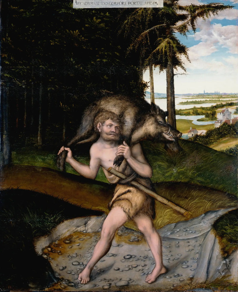 Herkül ve Érimanthe'nin Domuzuyla - Lucas Cranach the Elder