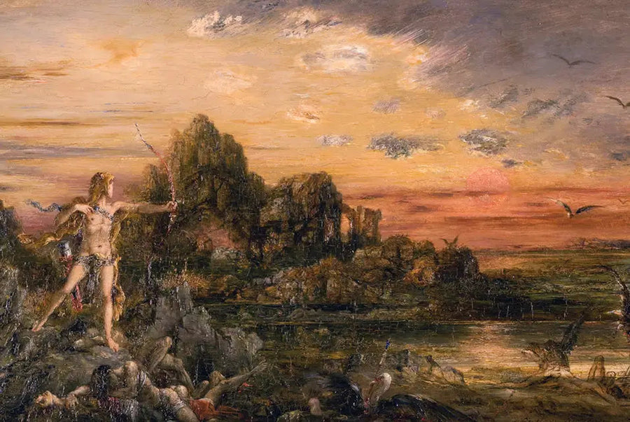 Herkül ve Stymphale Gölü'nün Kuşları - Gustave Moreau