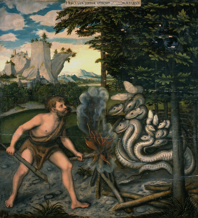 Herkül Lerne Hidrasını öldürüyor - Lucas Cranach the Elder