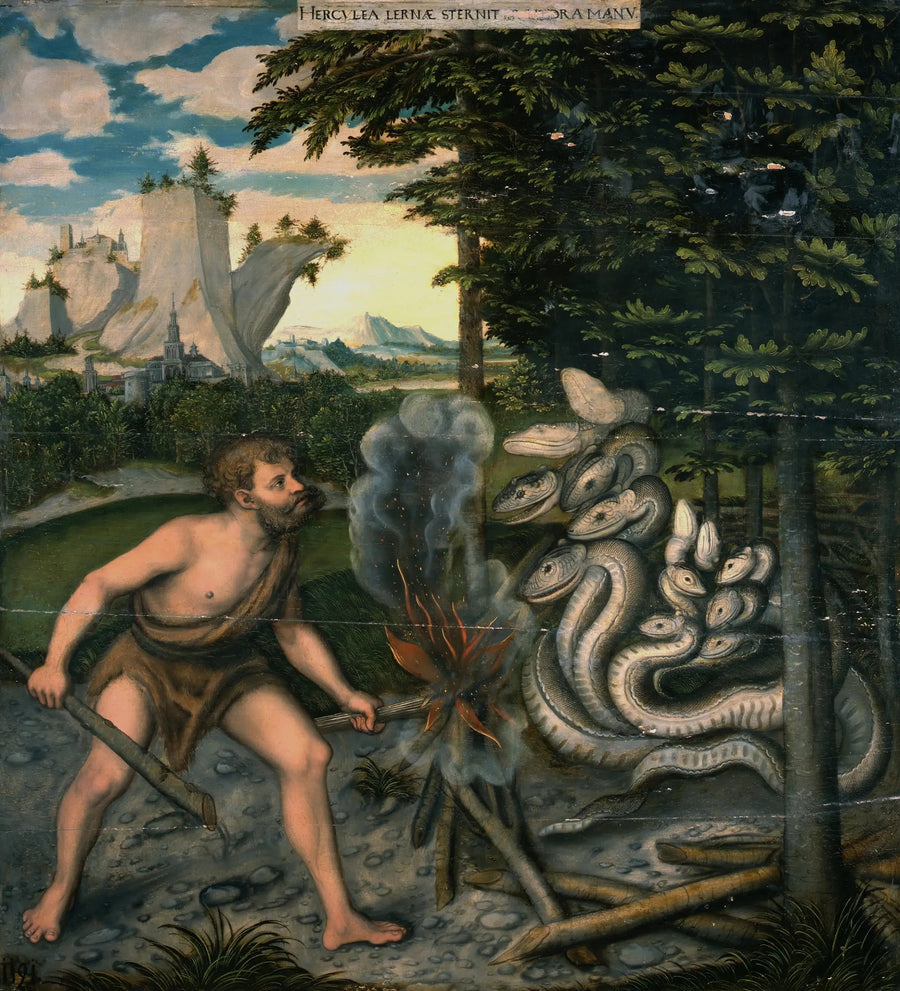 Herkül Lerne Hidrasını öldürüyor - Lucas Cranach the Elder