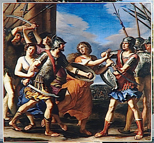 Hersilie Romulus ve Tatius'ı ayırırken - Guercino