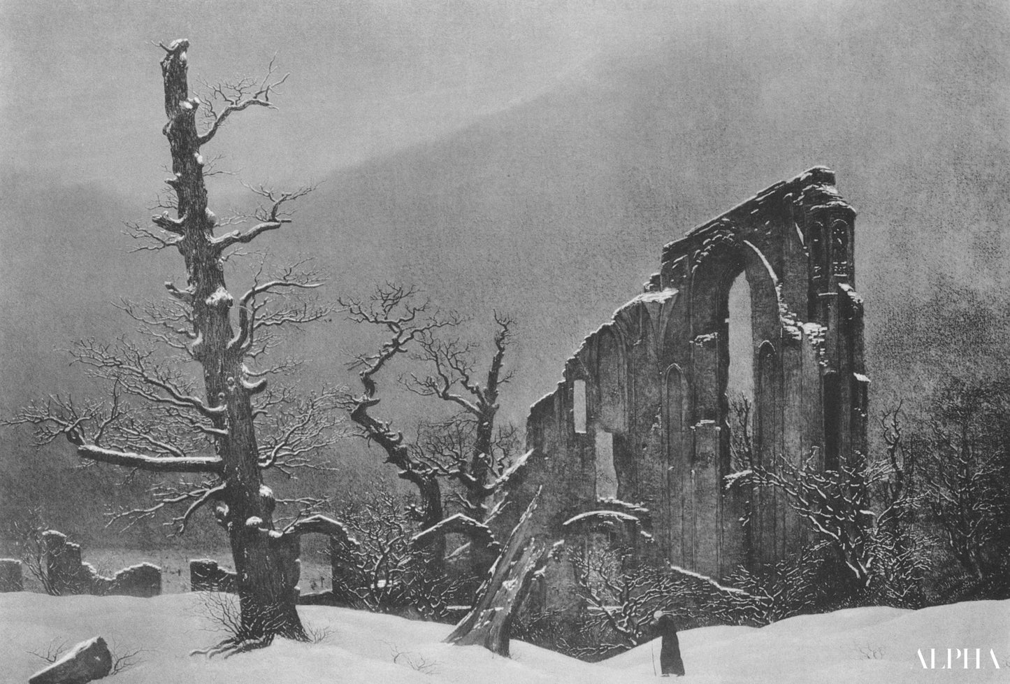 Reproduction du tableau « Hiver - Caspar David Friedrich » par Alpha Reproduction en peinture à l’huile